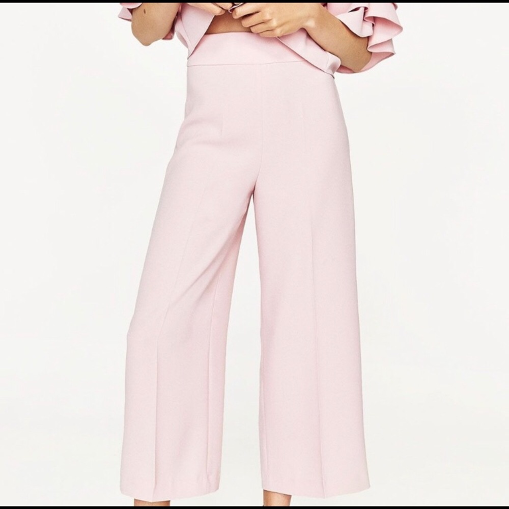 Zara Woman Pink Wide leg Pant